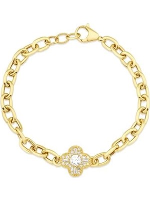 Genola Altın Taşlı Tasarım Bileklik