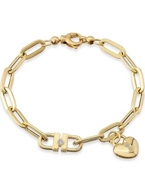 Seval Kuyumculuk Kalp Ikonlu Altın Bileklik