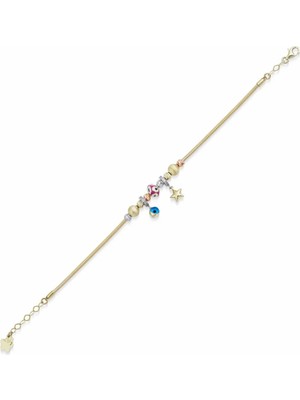 Ema Jewellery Altın Yıldızlı Şans Bileklik