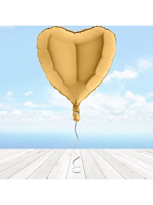 Süsle Bebek ve Parti Kalp Folyo Balon, 45 cm - Altın