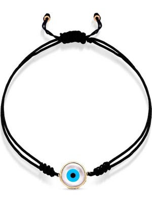 Ema Jewellery Nazar Boncuklu Örgü Altın Bileklik