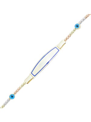 Ema Jewellery Mavi Mineli Çocuk Künyesi