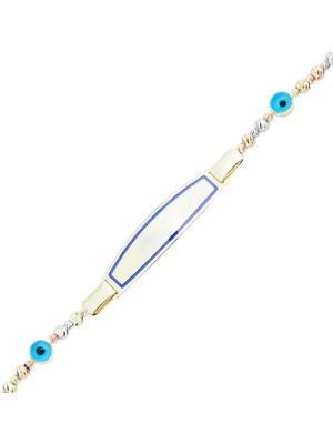 Ema Jewellery Mavi Mineli Çocuk Künyesi