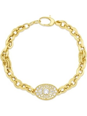 Genola Altın Taşlı Tasarım Bileklik