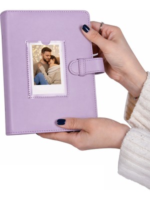Nobbystar Instax 193 Fotoğraf Kapasiteli Mor Polakart Cepli Fotoğraf Albümü