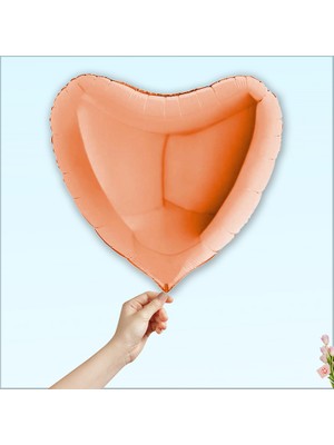 Süsle Bebek ve Parti Kalp Folyo Balon, 60cm - Rose Gold