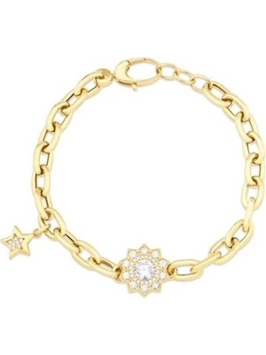 Genola Altın Taşlı Tasarım Bileklik