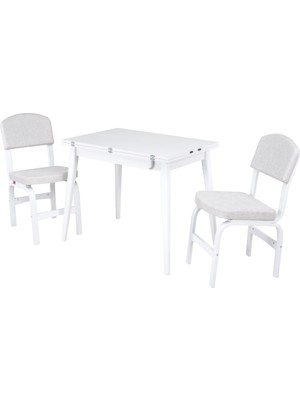 Vilinze Ege Sandalye Avanos Ahşap Mdf Mutfak Masası Takımı - 90X120 cm