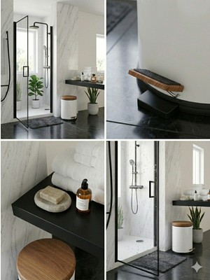 PremiumPort Paslanmaz Çelik Ahşap Kapaklı Vintage Çöp Kovası 5l, Amortisörlü, Yavaş Kapanır