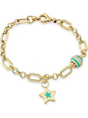 Seval Kuyumculuk Yıldız Detaylı Altın Bileklik