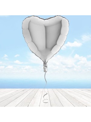 Süsle Bebek ve Parti Kalp Folyo Balon, 45 cm - Gümüş