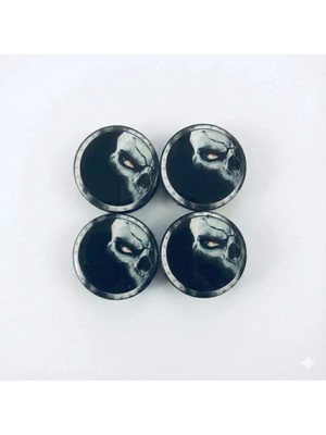 Nil Avm Kuru Kafa Ghost Damla Geçme Jant Göbek Kapağı 4’lü Set 55/58MM Siyah
