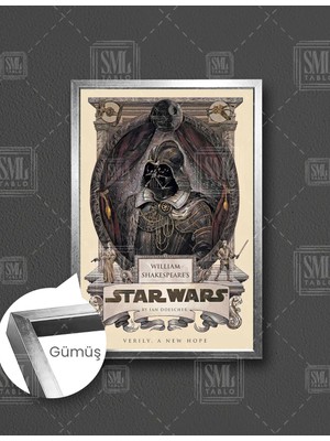 SML Tablo Star Wars Darth Vader William Shakespeare  Dikey Çerçeveli Kanvas Tablo