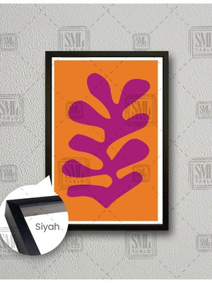 SML Tablo Boho Stil Ilüstrasyon Minimal Fuşya Mercan  Dikey Çerçeveli Kanvas Tablo
