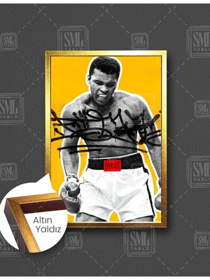 SML Tablo Muhammed Ali Efsane Boksör Grafitti  Dikey Çerçeveli Kanvas Tablo