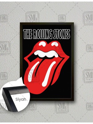 SML Tablo The Rollin Stones Kırmızı Dudak Dikey Çerçeveli Kanvas Tablo