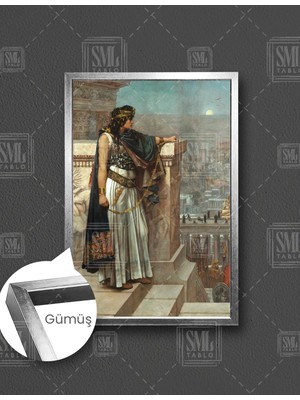 SML Tablo Palmira Kraliçesi Zeynep Sultan Sasaniler Dikey Çerçeveli Kanvas Tablo