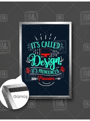 SML Tablo Design İs Passion Kırmızı Yeşil Grafik Tasarım Tutku  Dikey Çerçeveli Kanvas Tablo