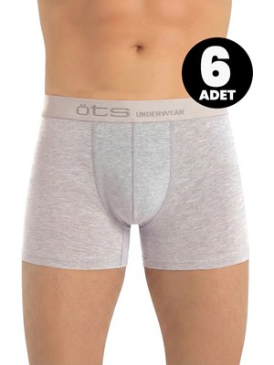 Öts 6'lı Erkek Boxer Likralı Esnek (%96 Pamuk - %4 Elastan)