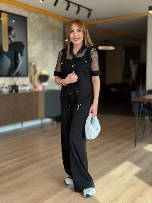 Modenya Kadın Fileli Kapüşonlu Modal Ceket