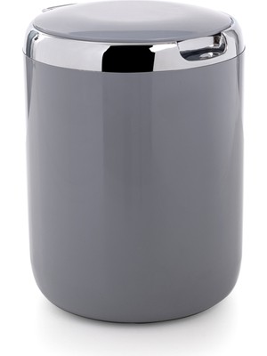 PremiumPort Pratik Pasifik 3 Lt Gri Tezgah Üstü Plastik Çöp Kovası