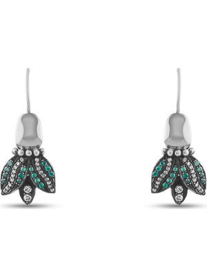 Lial Diamond 3.56 Karat Pırlanta Zümrüt Ters Lale Küpe ,doğal Pırlanta, Sertifikalı Mücevher