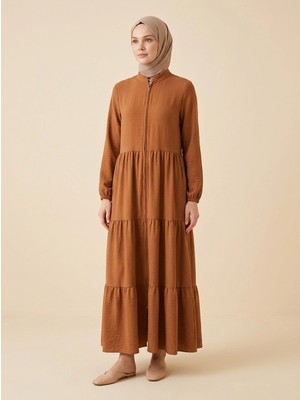 Nevayla Moda Kat Katlı Ferace - Kiremit / F0147