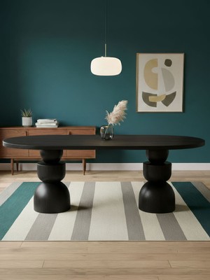 Gazzini Furniture Orbis Oval Ahşap Yemek Masası 100X200