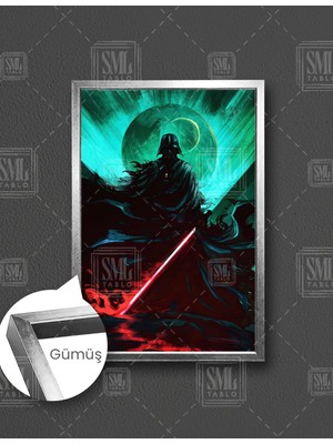 SML Tablo Darth Wader Karanlık Lord Işın Kılıcı Star Wars  Dikey Çerçeveli Kanvas Tablo