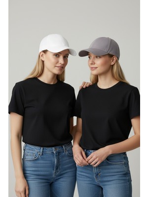 Trend Bebe Butik Kadın 2'li Avantaj Paketi Beyzbol Şapkası Seti - Ayarlanabilir Basic Spor Şapka Kombini