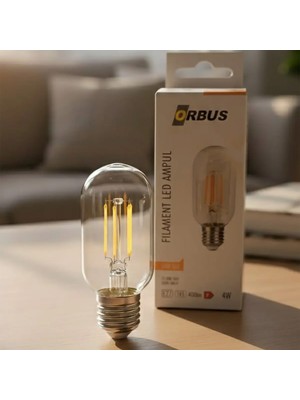 Orbus TC45 4W Filament Bulb E27 400LM Ampul - Sarı Işık Clear