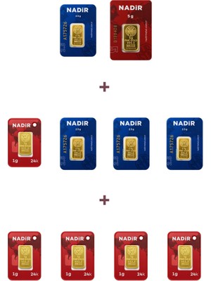 Nadir Gold 24 Ayar 20 Gram Altın (1 Ad 5 Gram Altın + 4 Ad 2,5 Gram Altın + 5 Ad 1 Gram Altın )