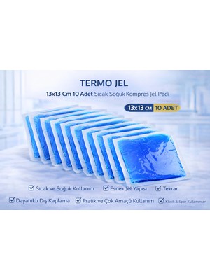 Nil Avm Termo Jel 13X13 cm 10 Adet Sıcak Soğuk Kompres Jel Pedi