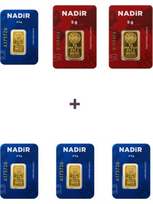 Nadir Gold 24 Ayar 20 Gram Külçe Altın (2 Adet 5 Gram Külçe Altın + 4 Adet 2,5 Gram Külçe Altın )