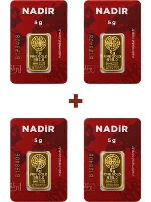 Nadir Gold 24 Ayar 20 Gram Külçe Altın (4 Adet 5 Gram Külçe Altın )