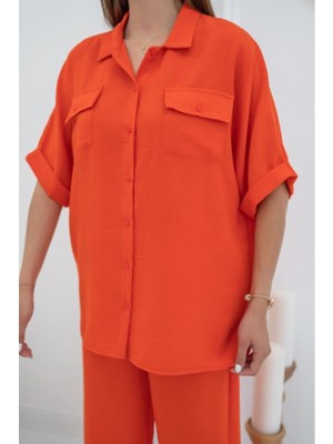 Periliçekeçe Oranj Gömlek ve Pantolon Takım