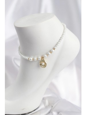 Calperia Beyaz Inci Istiridyeli Model Halhal