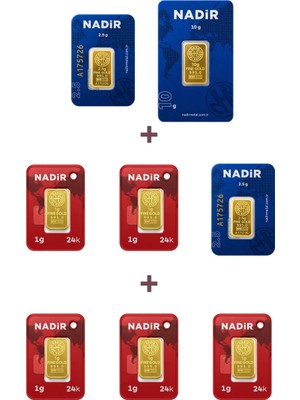Nadir Gold 24 Ayar 20 Gram Altın (1 Ad 10 Gram Altın + 2 Ad 2,5 Gram Altın + 5 Ad 1 Gram Altın )
