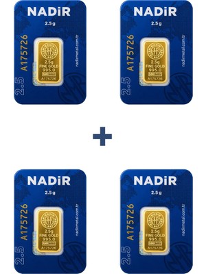 Nadir Gold 24 Ayar 10 Gram Külçe Altın (4 Adet 2,5 Gram Külçe Altın )