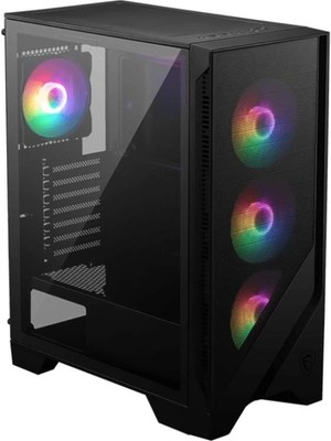MSI Mag Forge 120A B65 Siyah Temperli Cam ATX Gaming Kasa 6X120 mm Auto RGB Fan ile Şık Tasarım