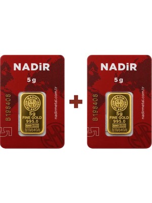 Nadir Gold 24 Ayar 10 Gram Külçe Altın (2 Adet 5 Gram Külçe Altın )