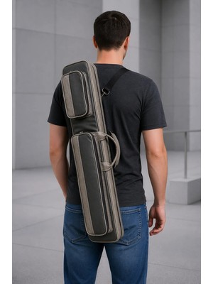 Sporty Deluxe Deri Bilardo Istaka Çantası - 4 Dip ve 8 Şaft Taşıma Kapasitesi