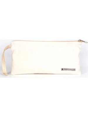 Rakerplus Krem 21X10 cm Fermuarlı Gabardin Kumaş Kalemlik