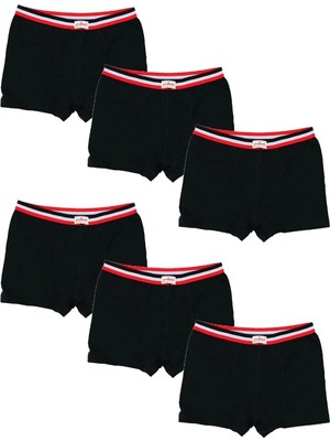 Ceylanoğlu Erkek Çocuk Siyah Likralı Empirme Boxer 6'lı