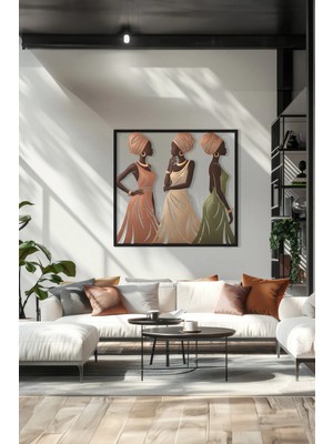 Macrodec Earthy Elegance Toprağın Doğal Şıklığı Metal Tablo - Etnik Kadın Figürlü Modern Duvar Dekoru