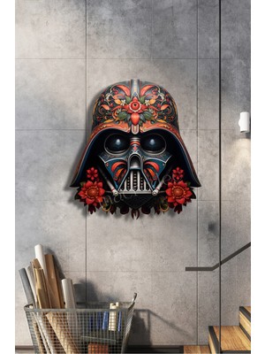 Macrodec Darth Vader Star Wars Metal Tablo - Modern Bilim Kurgu Temalı Siyah Lazer Kesim Duvar Dekoru