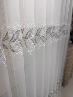 Nivemes Home Nivemeshome Lale Gümüş 1/2,5 Pileli Tül Perde Apm