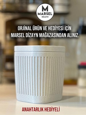 PremiumPort Açılır Kapanır Beyaz Mermer Desenli Masaüstü Çöp Kutusu 15CM