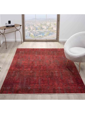 Pera Halı Canlı Bordo Kırmızı Otantik Ağaç Motifli Vintage Halı - NK0258BA
