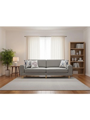 Rolivs Mokka Üçlü Koltuk – Bukle Kumaş Dumanlı Deniz | Soft Ton, Modern Stil, Geniş Kullanım (Mkku3)